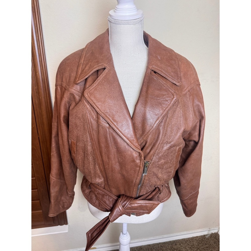 Adventure Bound Wilsons Vintage Brown Leather Bomber Jacket Thinsulate S moto